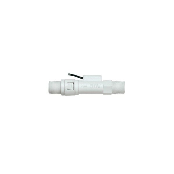Polypropylene flow switch, actuation set point 0.50 GPM (1.89 LPM), 3/8" NPT.